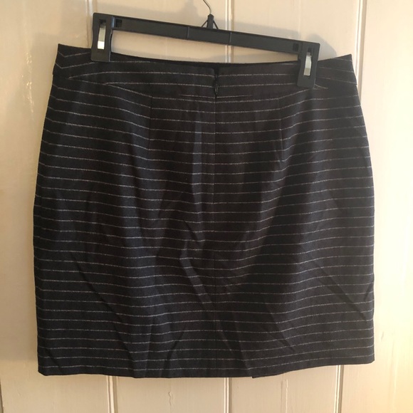 Madewell Asymmetrical Pinstriped Mini Skirt Sz 10 - Picture 4 of 7